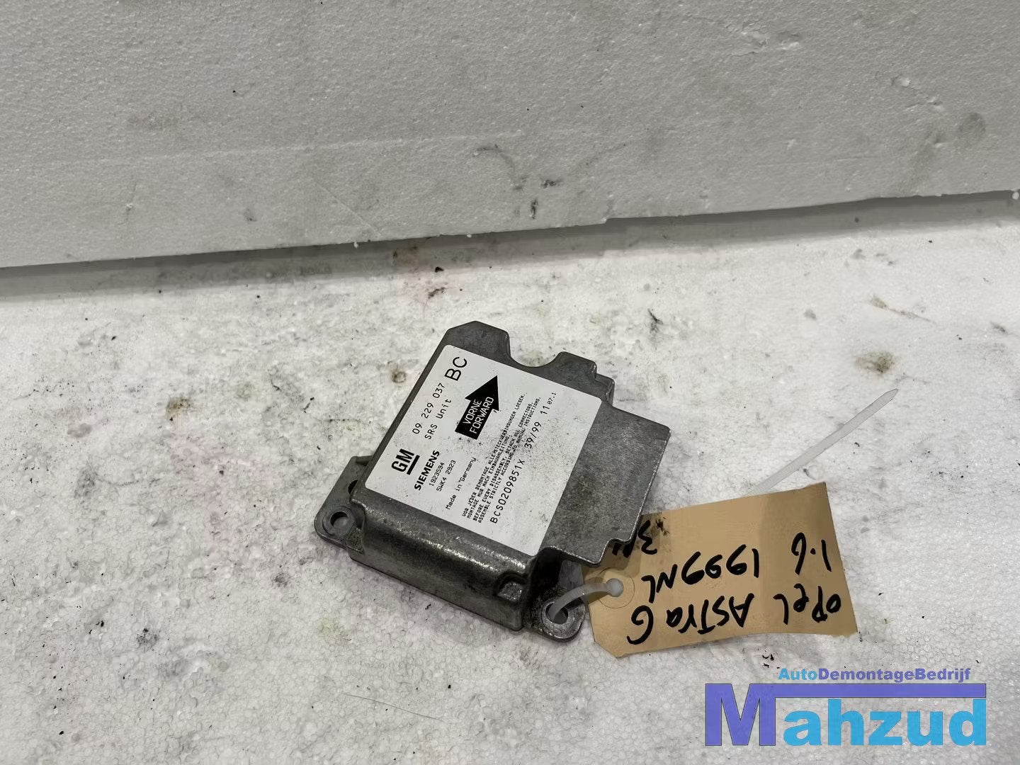 OPEL ASTRA G Airbag module 09229037BC, Opel Automobile GmbH, Opel, Bahnhofsplatz 1
65423  Russelsheim am Main, DE, Kontakt@opel-infoservice.de