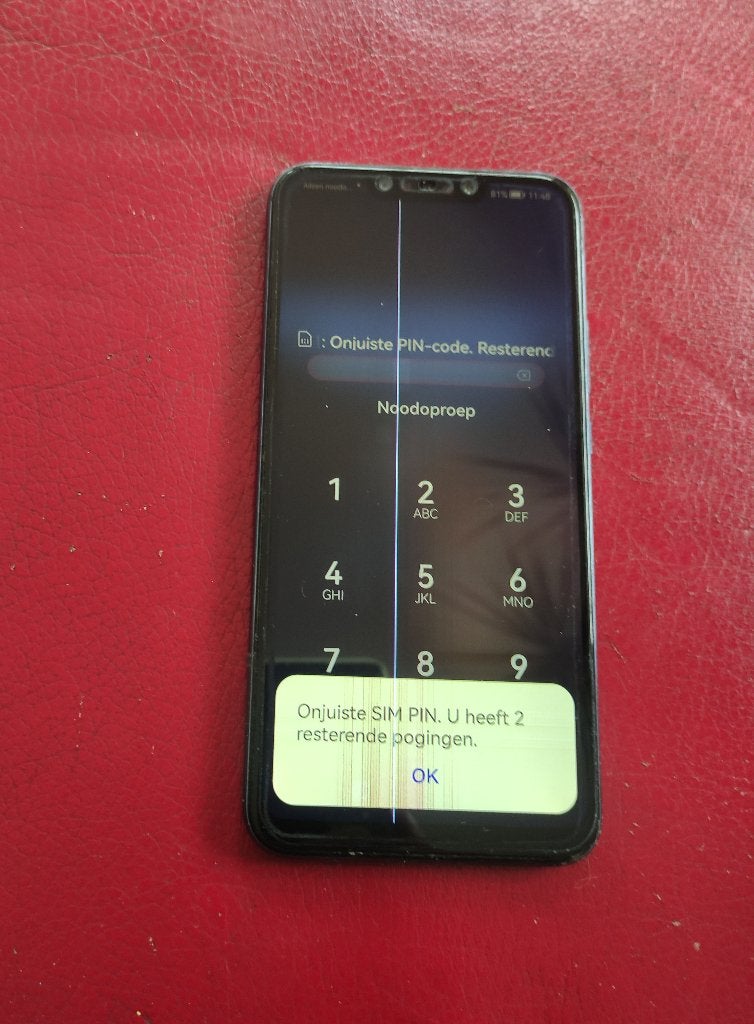 Huawei lite 20 mate probleem met display, Telecommunicatie, Ophalen, Blauw, Touchscreen, Zonder simlock