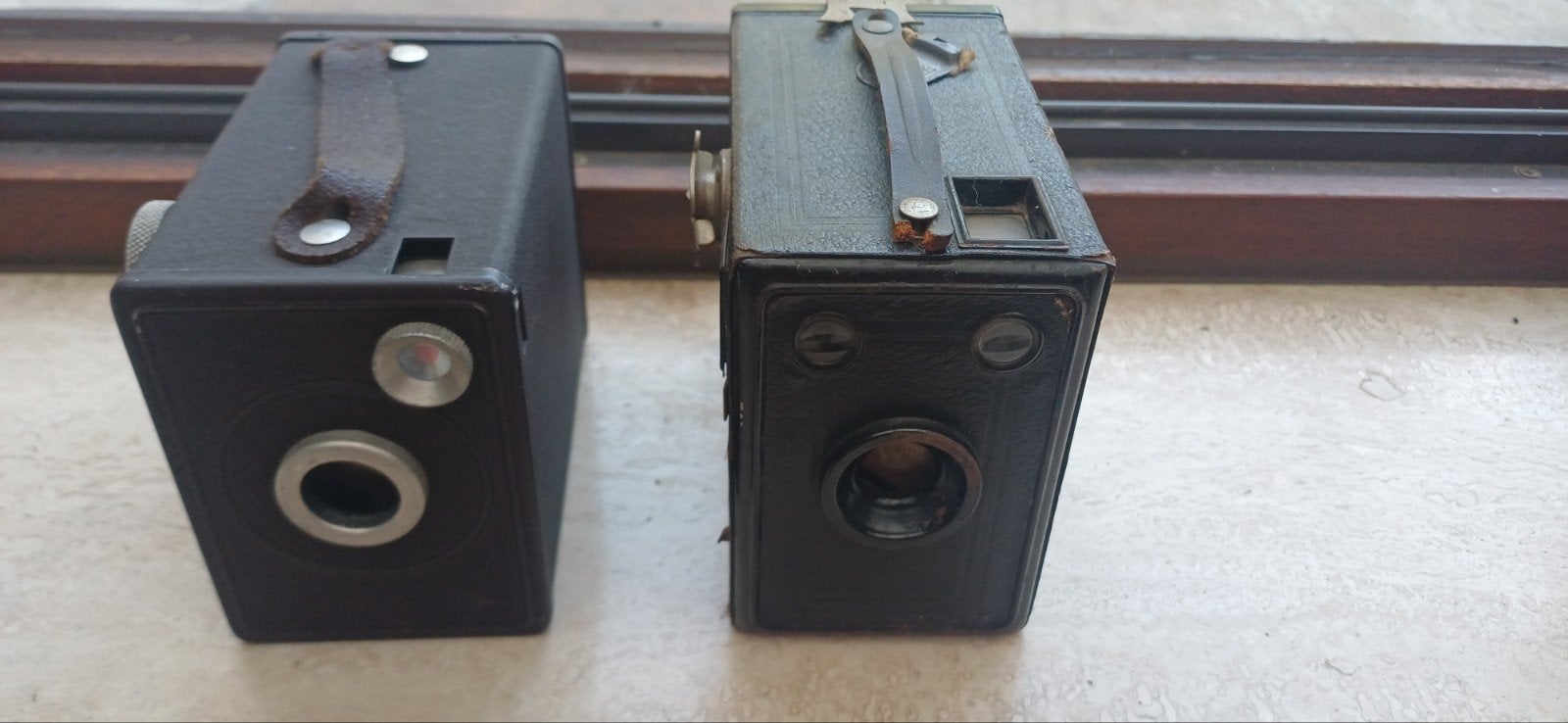 2 vintage box camera's afhalen Gullegem 10€/2 stuks, Ophalen