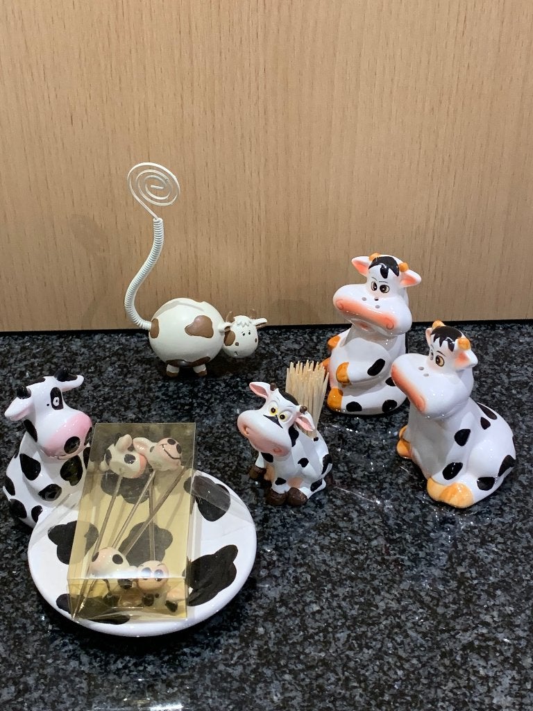 Koeien keukenset, Overige typen, Ophalen of Verzenden, Zo goed als nieuw, Meerkleurig