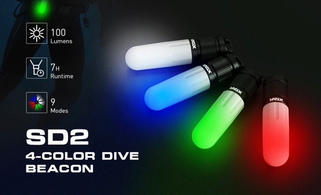 Xtar SD2 - 14500 Beacon tank Light - Nieuw aan 39,95€, Watersport en Boten, Ophalen of Verzenden, Nieuw, Duiklamp