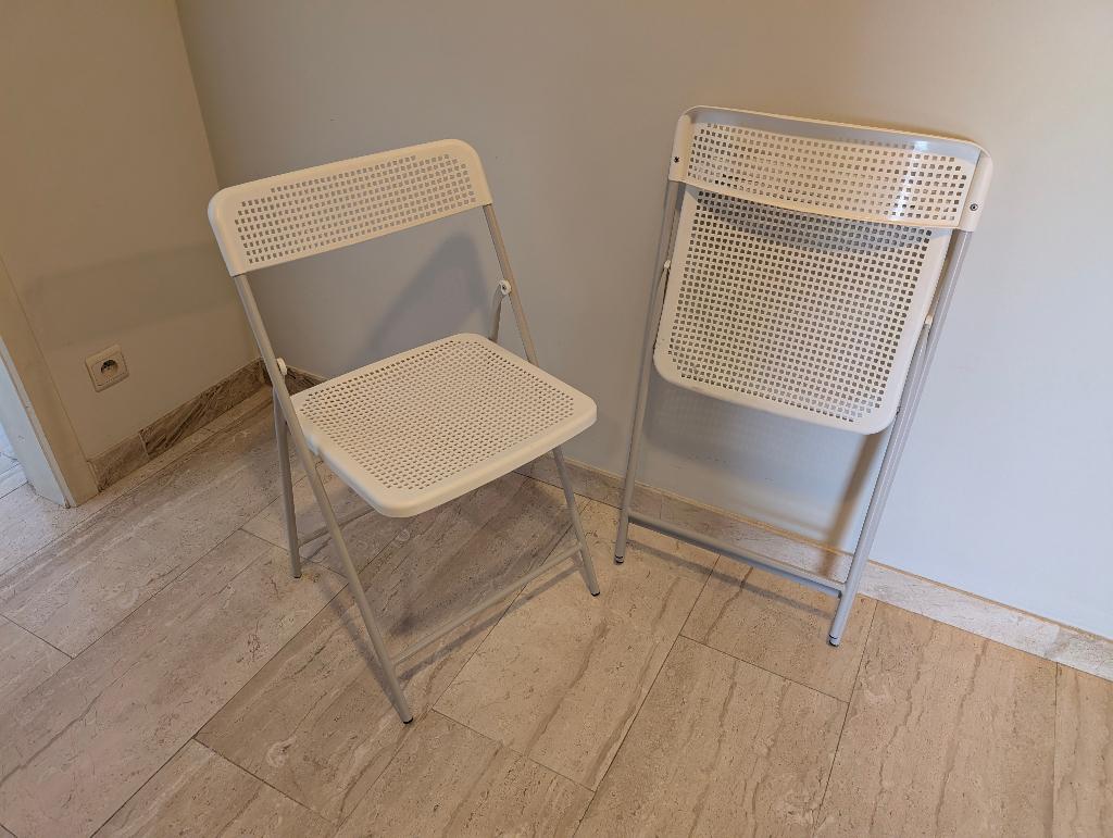 2x Ikea Torparö inklapbare stoel binnen/buiten, Huis en Inrichting, Stoelen, Ophalen, Twee, Wit, Zo goed als nieuw