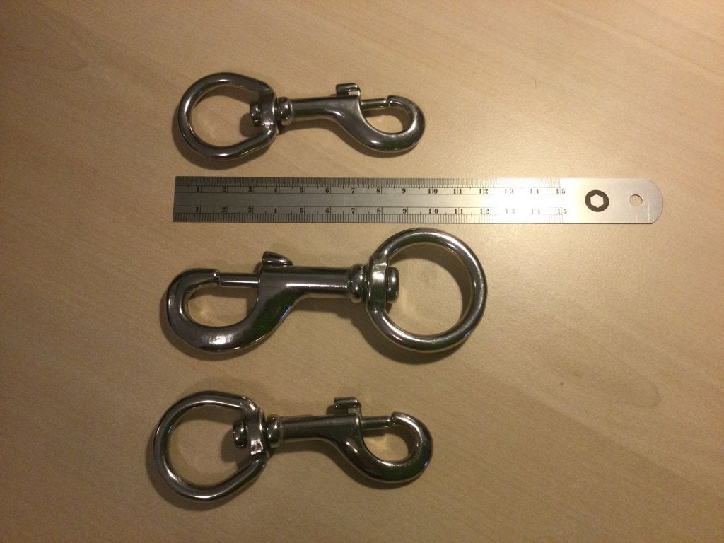 RVS Musketon 3 stuks (1x12cm & 2x10cm) winkelnieuw., Enlèvement ou Envoi, Comme neuf, Autres types