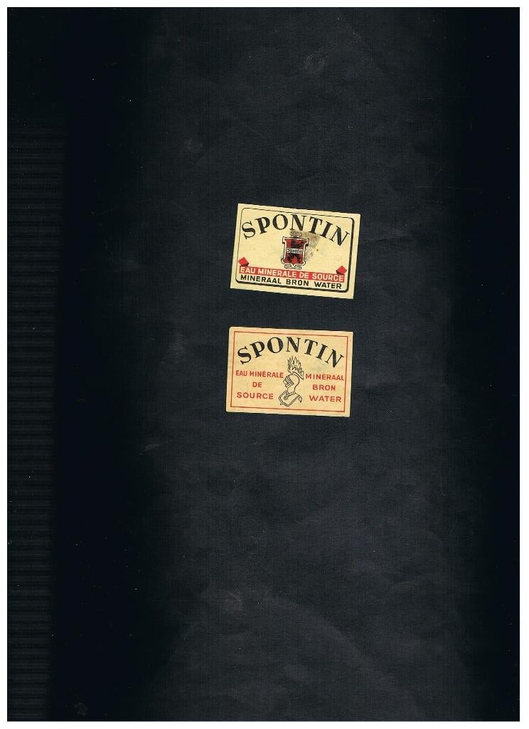ÉTIQUETTES PUBLICITAIRES SPONTIN OLD, Collections, Envoi, Utilisé, Boîtes ou marques d'allumettes