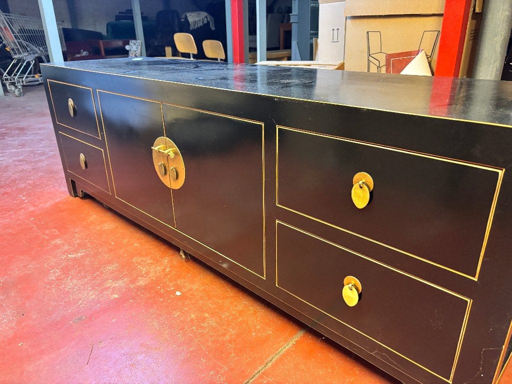 Prachtige zwarte kast in Chinese/Oosterse stijl, Antiek en Kunst, Ophalen