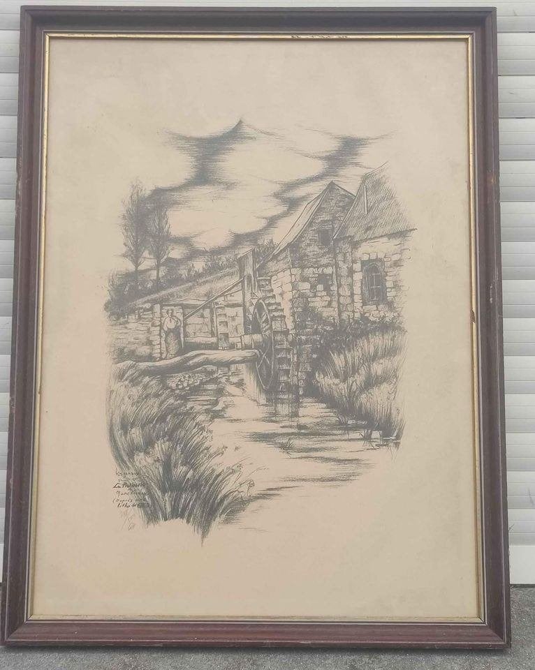 Lithographie la platirerie signe ben genaux, Antiquités & Art, Enlèvement ou Envoi, Lithographie