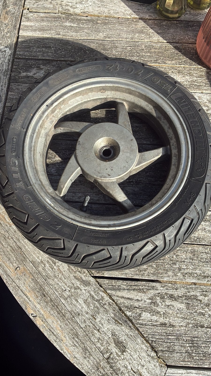 🛞 12 inch band + velg te koop, Enlèvement, Comme neuf