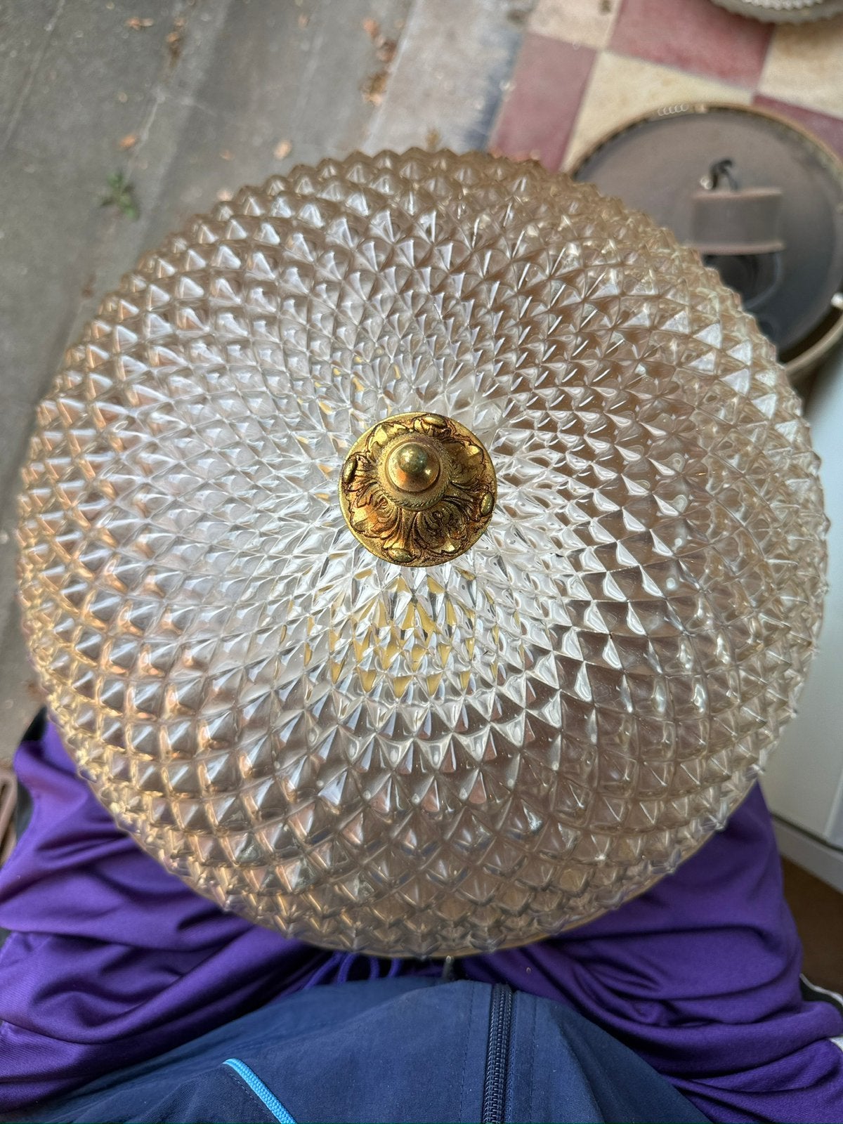 Vintage plafondlamp uit de jaren 60, Ophalen, Zo goed als nieuw, Plafondlamp, Vintage
