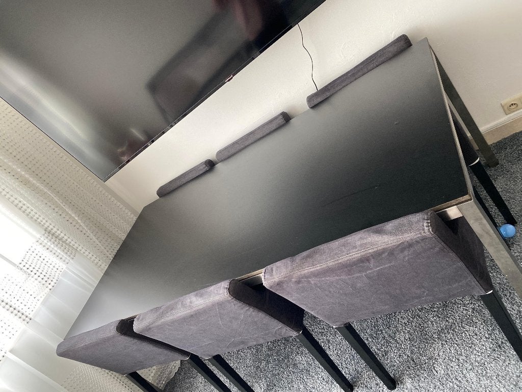 Eettafel 200x100 cm met 6 stoelen, Huis en Inrichting, Ophalen, Gebruikt, 50 tot 100 cm, Vijf personen of meer