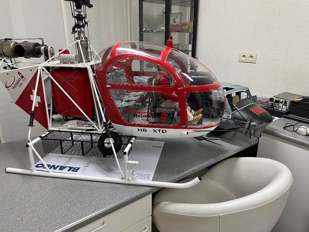 Vario lama 1/4 schaal rc heli met turbine, Hobby en Vrije tijd, Ophalen, Zo goed als nieuw, Overige typen, Helikopter