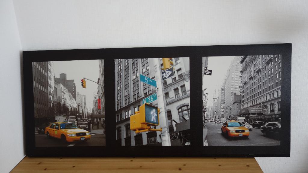Toile sur cadre "New-York", 125 cm ou plus, Enlèvement, Utilisé, Bois
