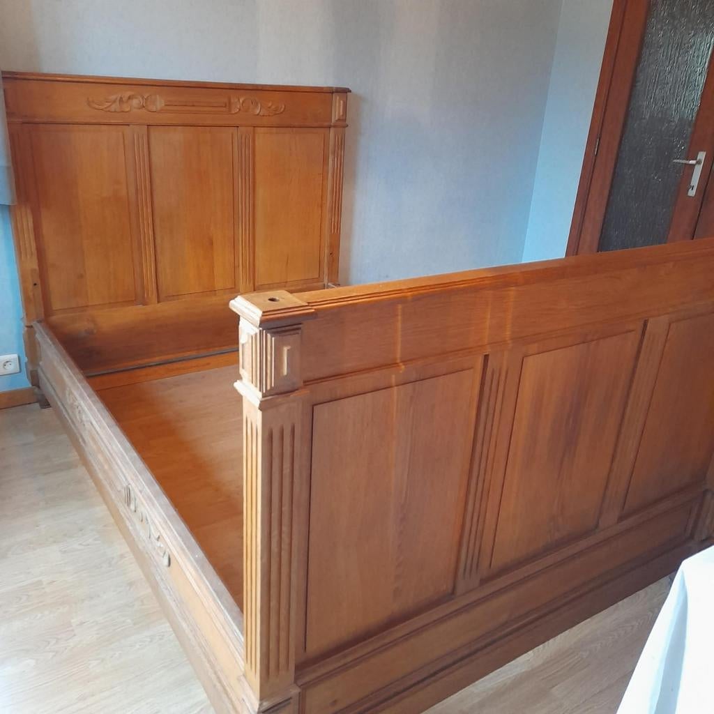 Lit en chêne massif 2p, Enlèvement