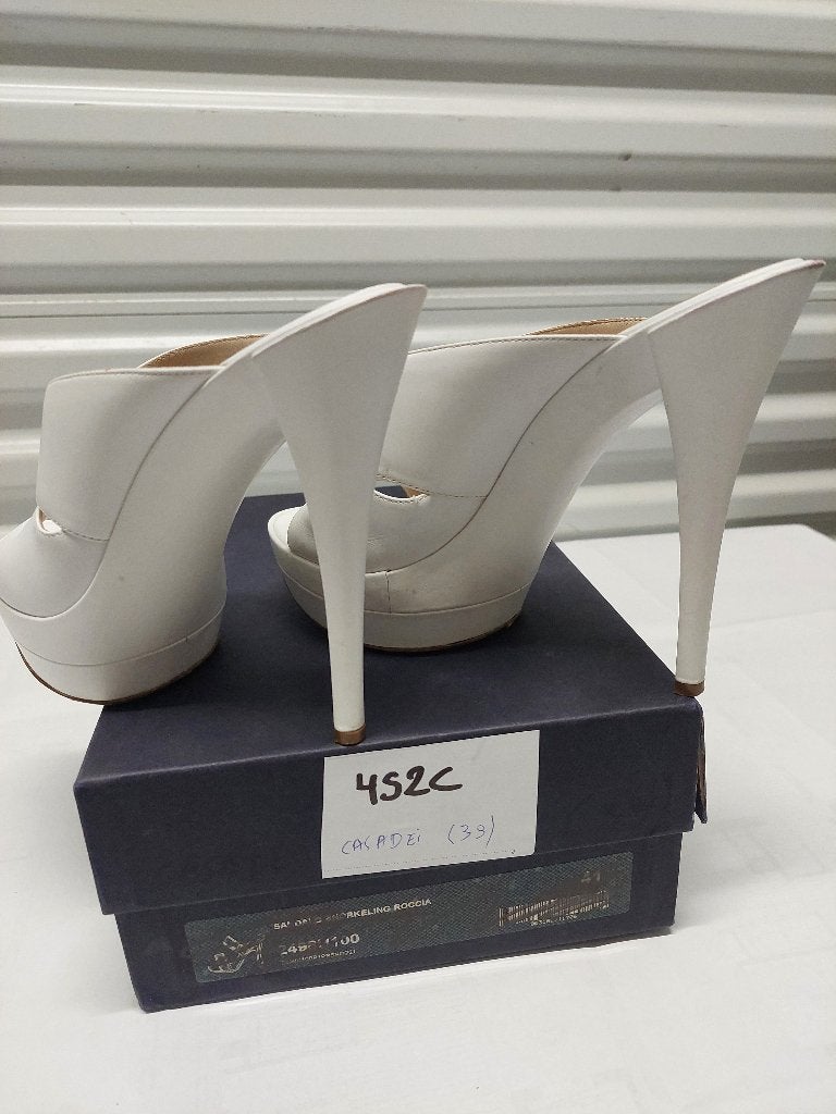 452C* Casadei - sexy witte sandalen met hoge hakken (39), Kleding | Dames, Schoenen, Gedragen, Schoenen met hoge hakken, Wit, Verzenden