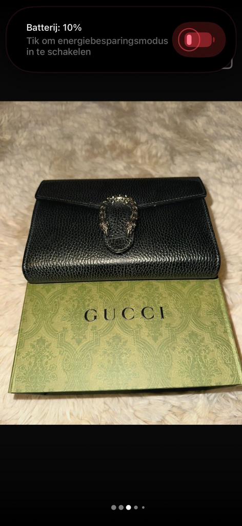 Wallet on chain Dyonisus Gucci, Handtassen en Accessoires, Tassen | Schoudertassen, Gebruikt, Zwart, Leer, Ophalen