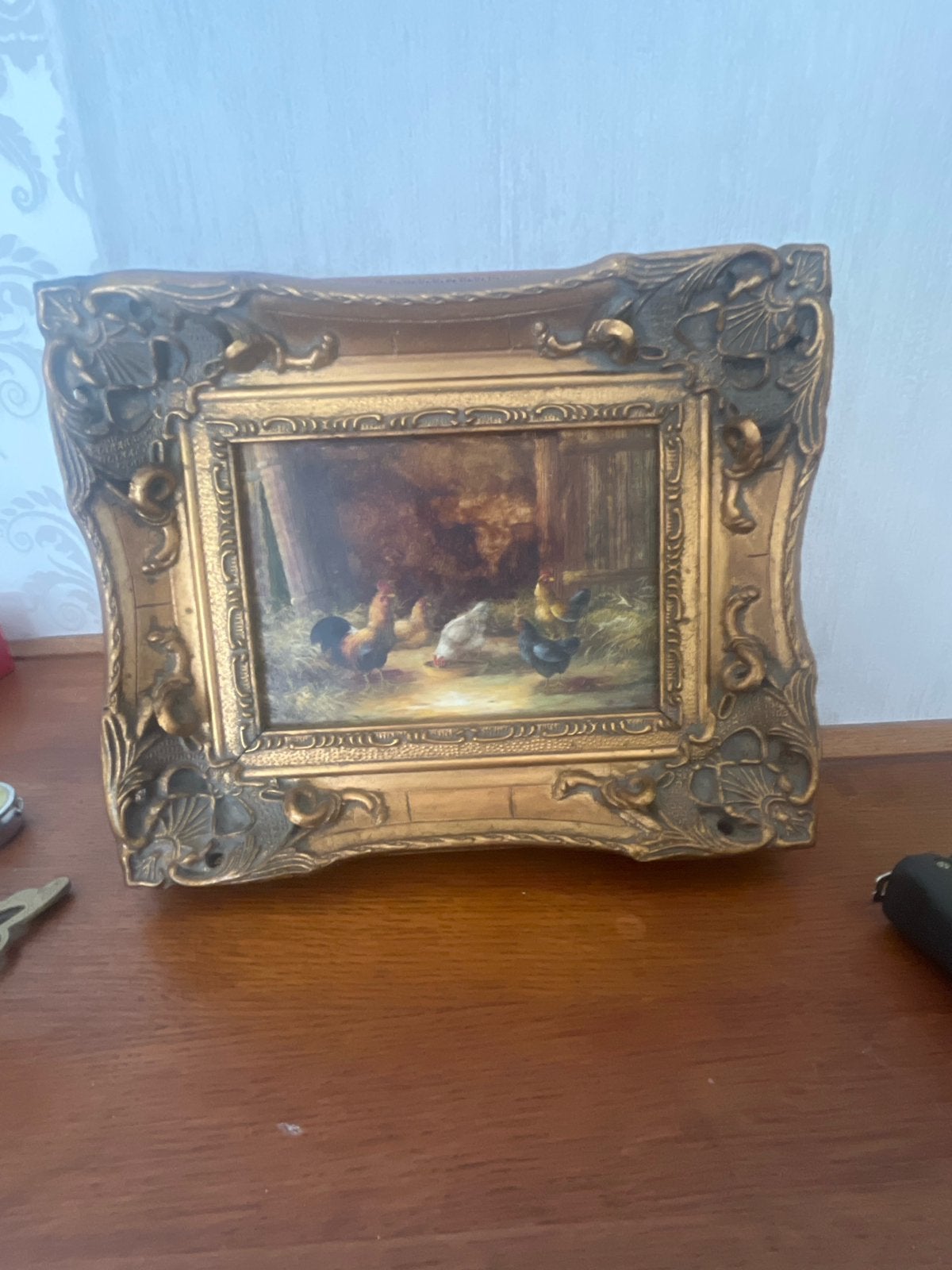 Vintage schilderij authentiek Engelse kader, Ophalen, Vintage