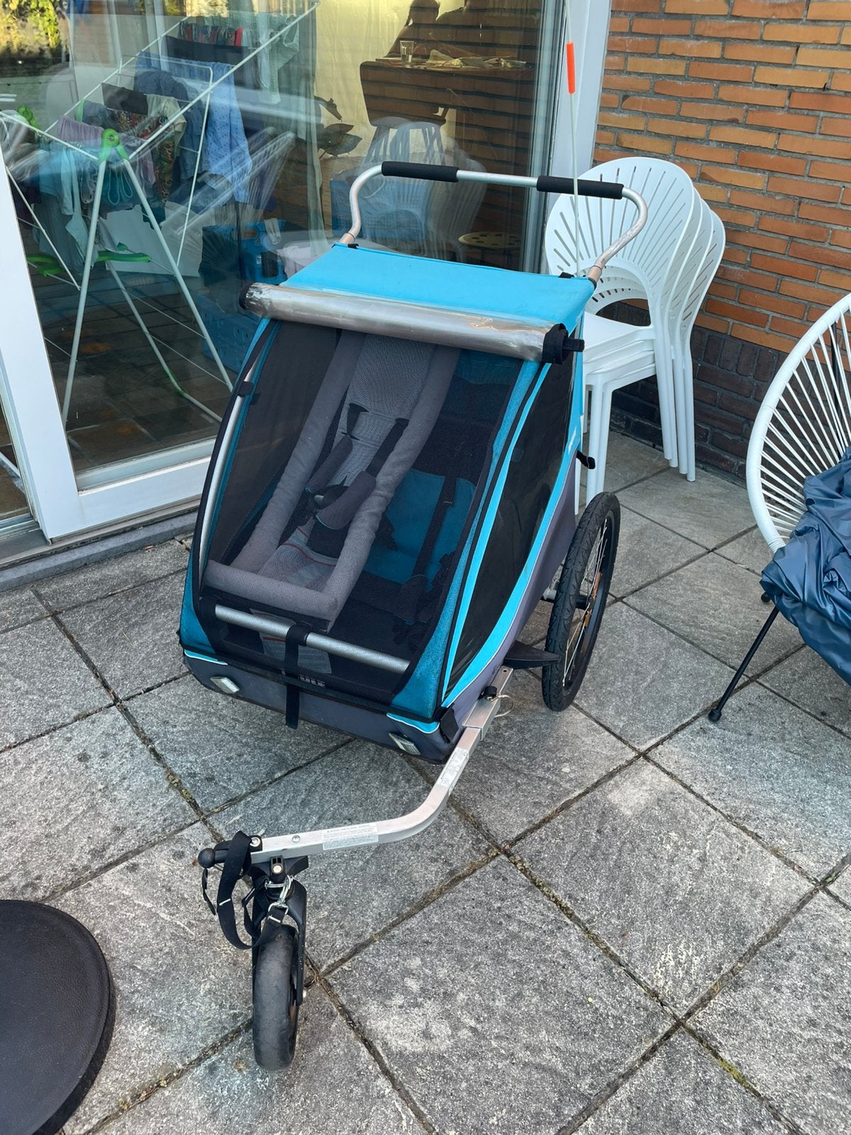 Fietskar- Thule coaster XT met babysling in zeer goede staat, Fietsen en Brommers, Ophalen, Gebruikt, Opvouwbaar, Kinderkar