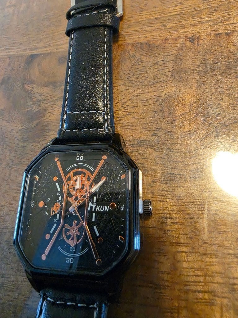 HORLOGE HEREN, Handtassen en Accessoires, Overige materialen, Leer, Polshorloge, Nieuw
