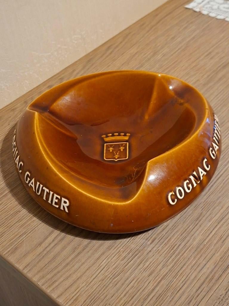 Vintage reclame-asbak / Cognac Gautier, Ophalen of Verzenden, Zo goed als nieuw, Asbak