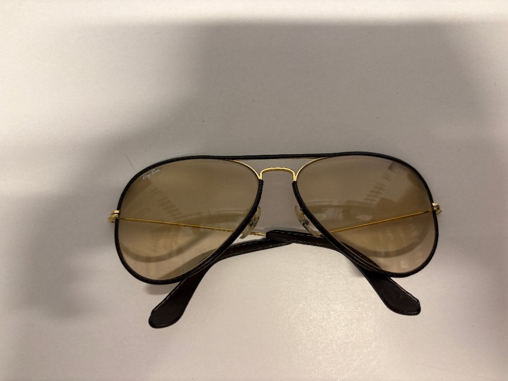Vintage Ray-Ban Aviator “Leathers” Sunglasses Bausch & Lomb, Enlèvement ou Envoi, Ray-Ban