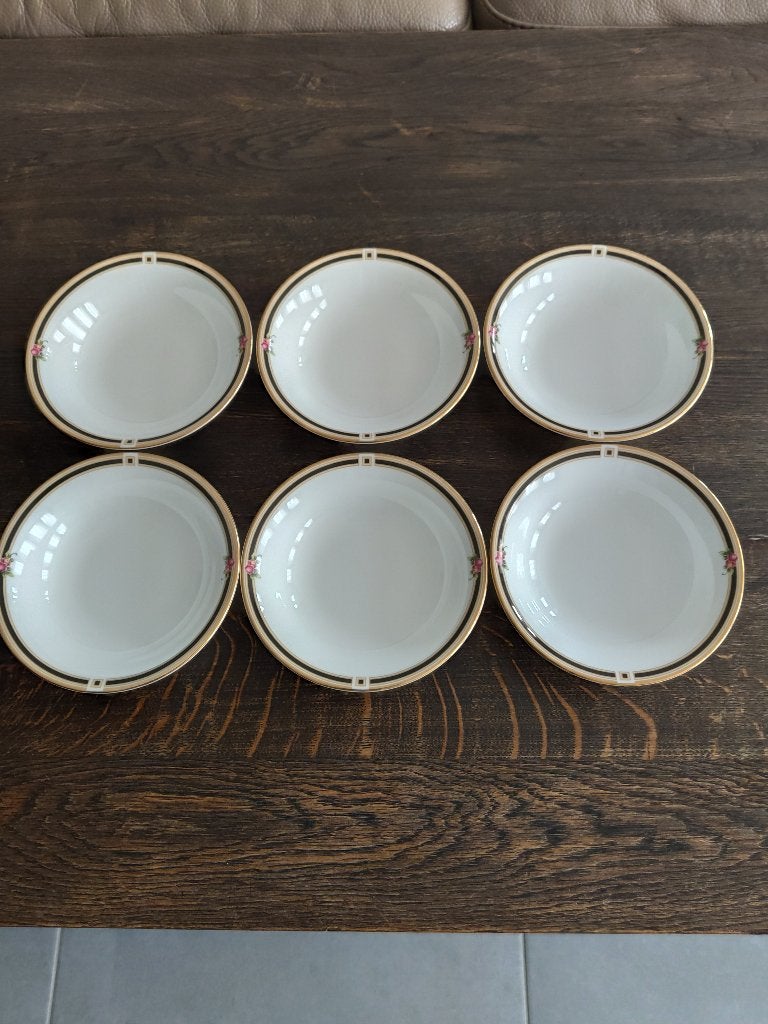 Set de 6 assiettes creuses / bols Wedgwood Clio - Bone China, Enlèvement