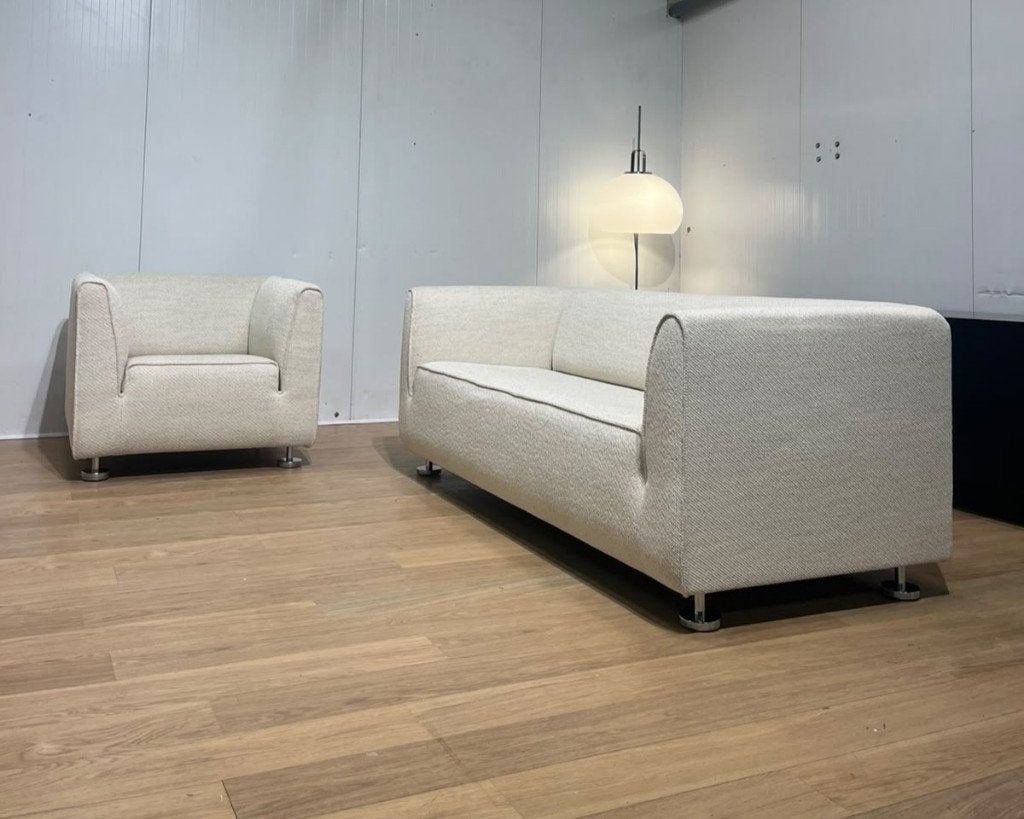 SET Gelderland 4800 2,5 places canapés + fauteuil retapissé, Maison & Meubles, Canapés | Salons, Enlèvement ou Envoi, Design Bank Bankstel Zetel Gelderland