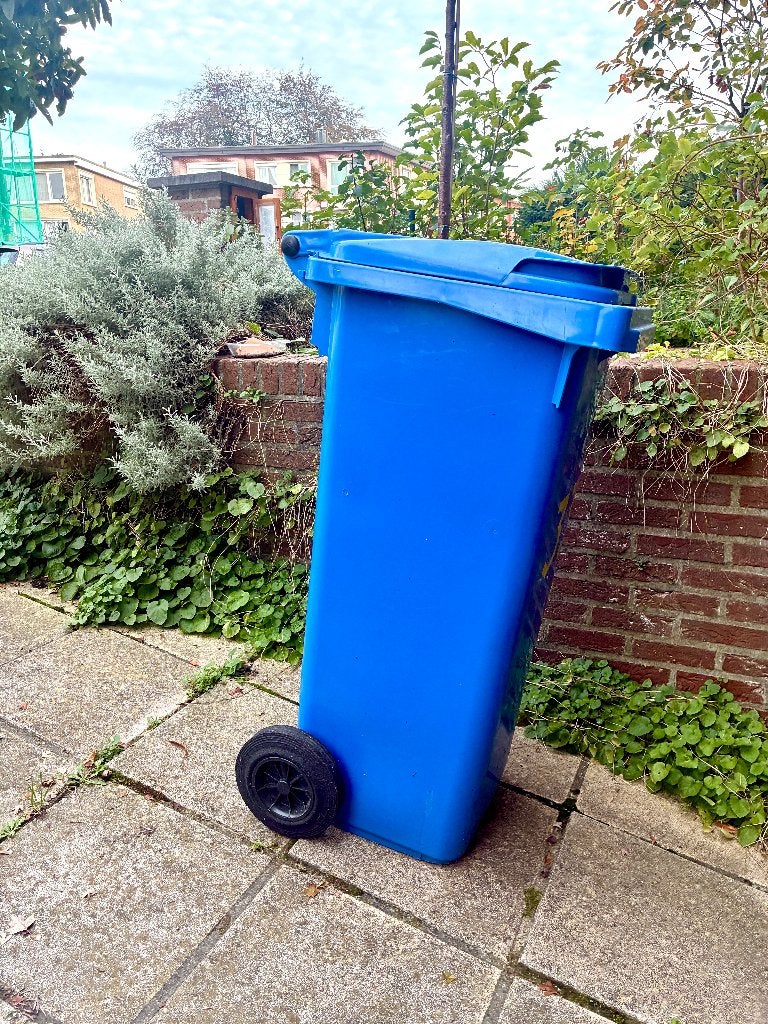 Blauwe container universeel, 140 liter, erg goede staat, Bricolage & Construction, Enlèvement
