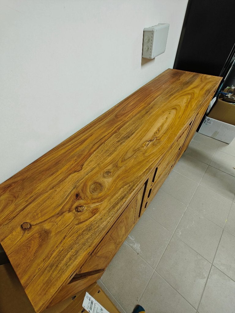 Eetkamer kast - Tropisch hardhout, Ophalen, Zo goed als nieuw, Scandinavisch - Noors