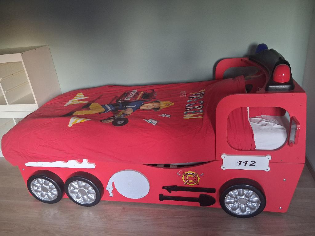 Kinderbed brandweer, Ophalen, Zo goed als nieuw, 85 tot 100 cm, Lattenbodem