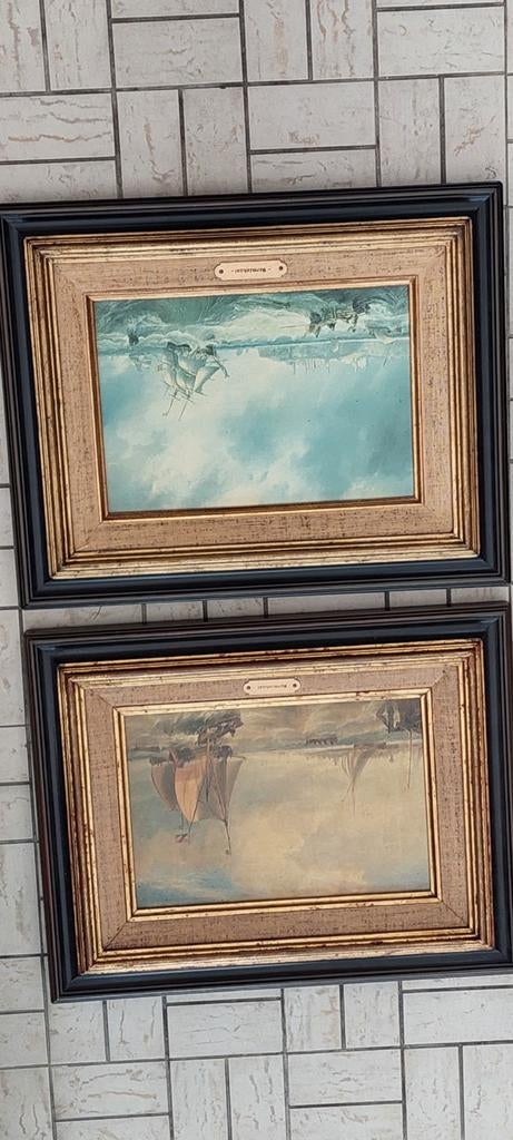 2st schilderijen 44cm breedte 31cm hoogte, Antiek en Kunst, Kunst | Schilderijen | Klassiek, Ophalen of Verzenden