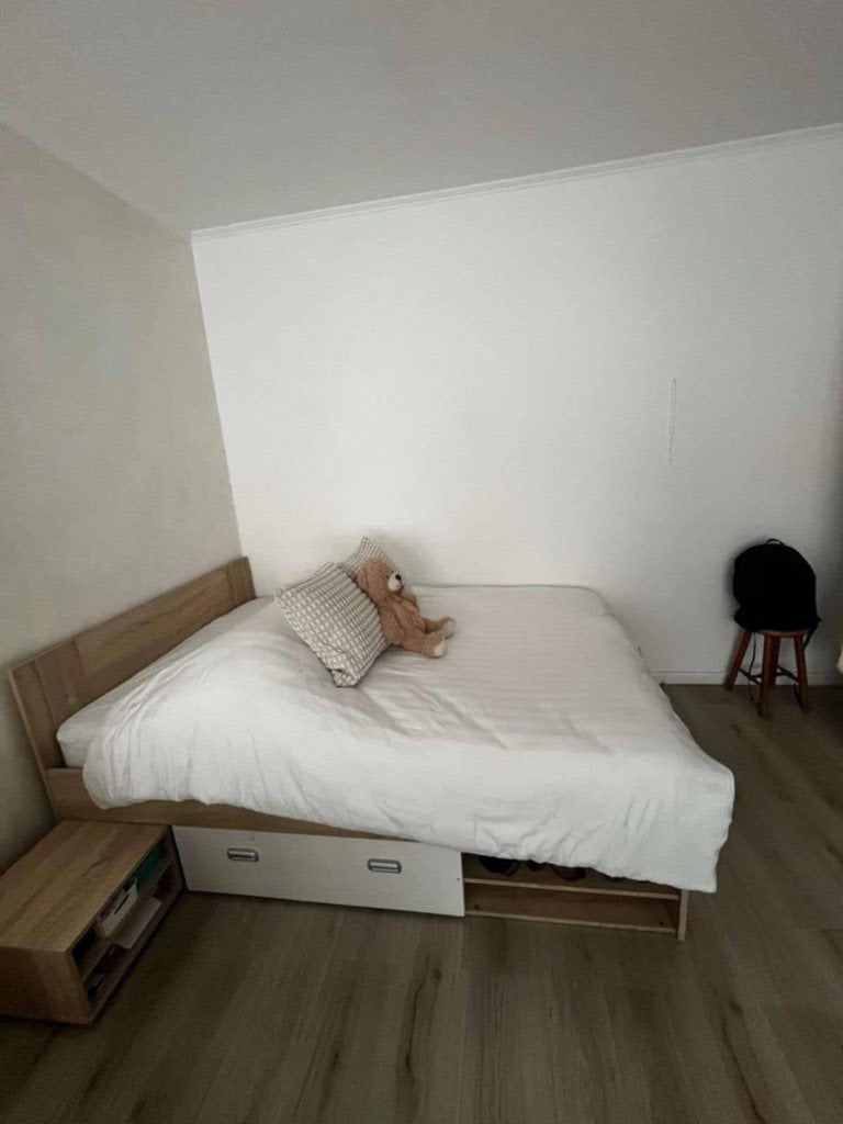 Bed van 140/200 cm met laden aan drie zijden, Overige materialen, Wit, Tweepersoons, Zo goed als nieuw