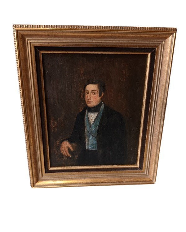 Fanny Jacquier (XIX) portretschilderij., Ophalen of Verzenden, Olieverf, Portret of Personen, Paneel