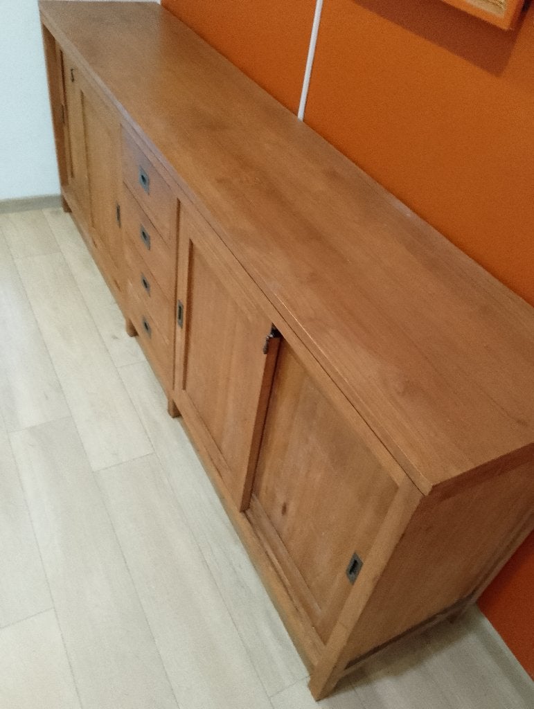 Dressoir, Teck, Avec tiroir(s), 25 à 50 cm, 200 cm ou plus