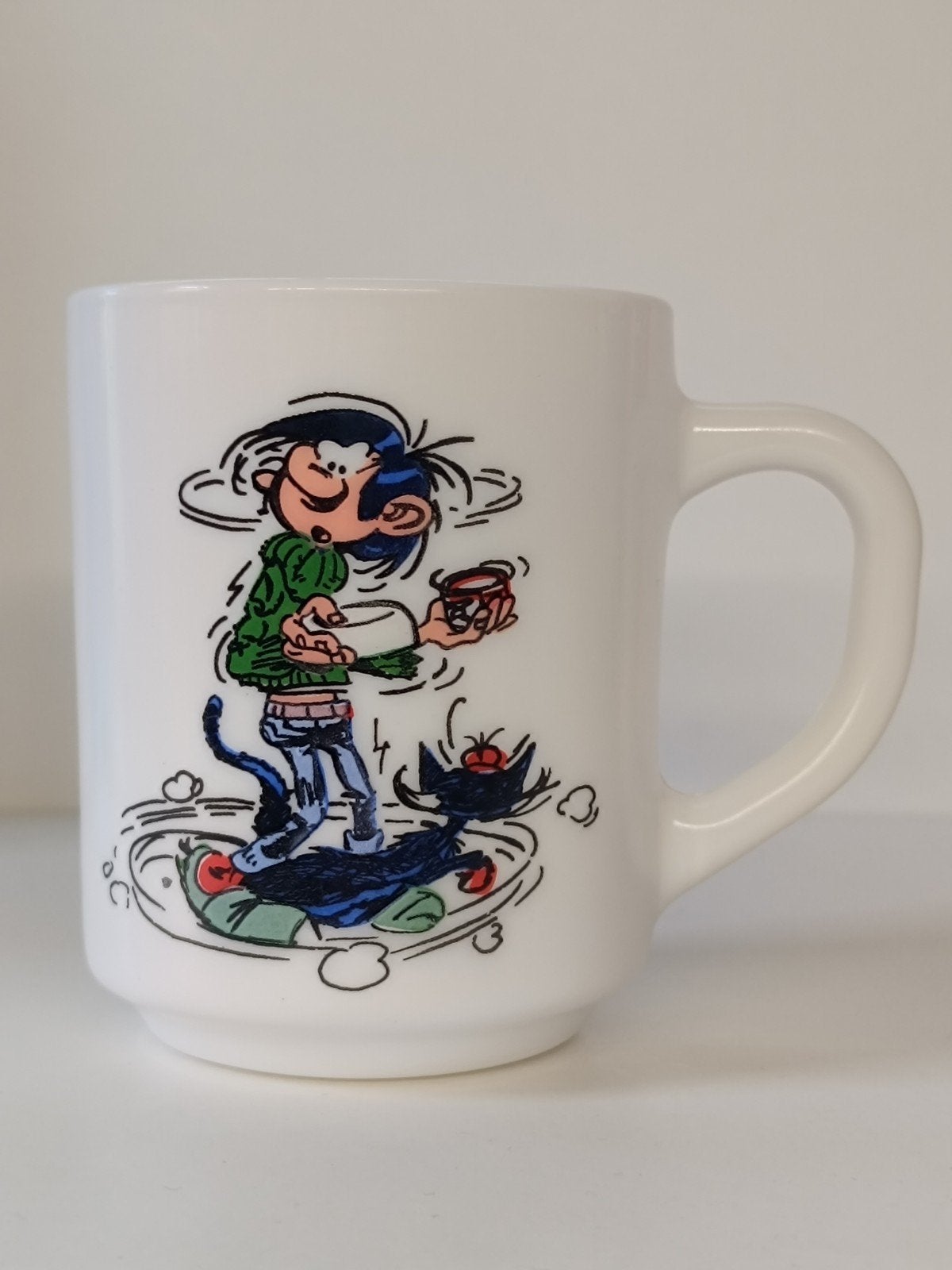 Gaston Lagaffe Guust Flater Arcopal 1984 vintage mok, Ophalen of Verzenden