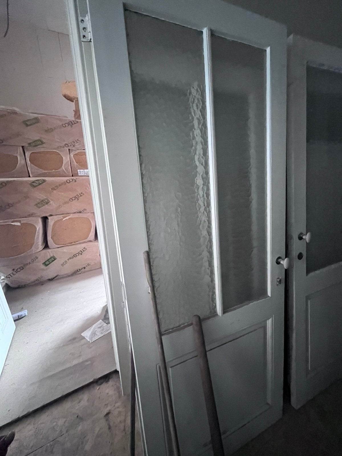 Authentieke deuren met kathedraalglas / structuurglas, Ophalen, Gebruikt, 80 tot 100 cm, Binnendeur