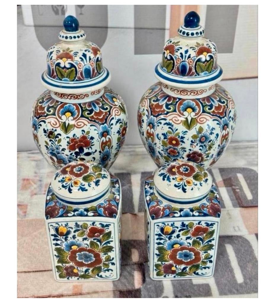 1950-1960 Vases, couvercles et bocaux anciens bleue de Delft, Enlèvement ou Envoi