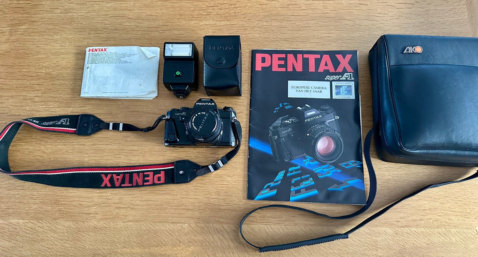 Pentax Super A analoge spiegelreflexcamera/lens/flitser/tas, Audio, Tv en Foto, Ophalen, Gebruikt, Spiegelreflex, Pentax