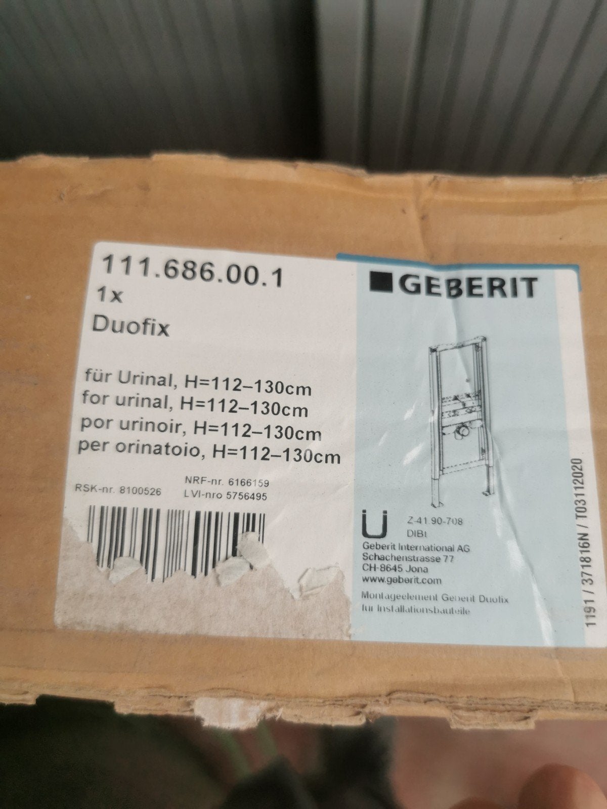 Inbouwelement voor urinoir geberit, Bricolage & Construction, Sanitaire, Enlèvement