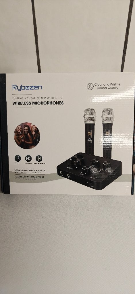 Kit Karaoké Rybozen - Table de mixage + 2 Micros sans fil, TV, Hi-fi & Vidéo, Enlèvement, Comme neuf, Micro(s)