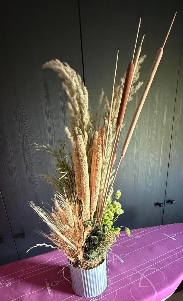 Gedroogd herfstboeket in pot. Drie euro, Ophalen, Zo goed als nieuw
