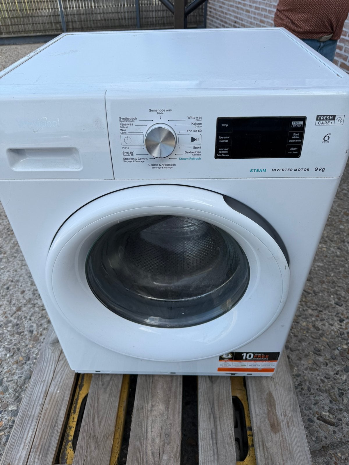 Whirldpool Wasmachine te koop 9kg met stoom functie, Ophalen, 1200 tot 1600 toeren, 8 tot 10 kg, Zo goed als nieuw