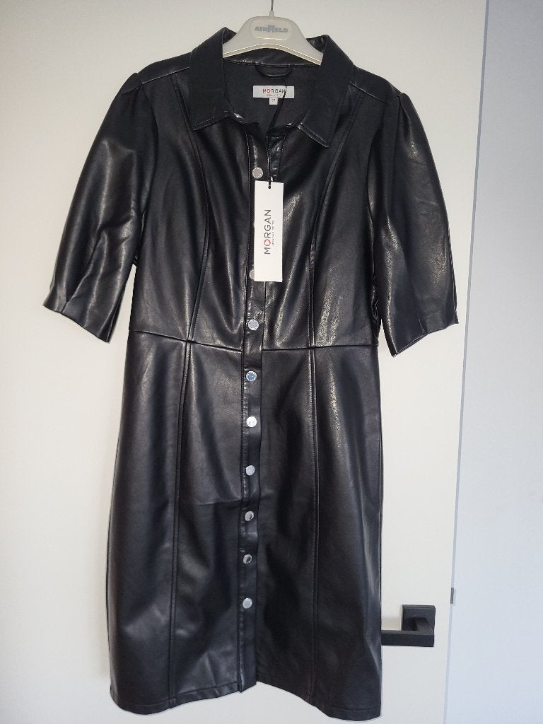Splinternieuw imitatielederen jurk Morgan, Kleding | Dames, Jurken, Morgan, Ophalen of Verzenden, Nieuw, Zwart