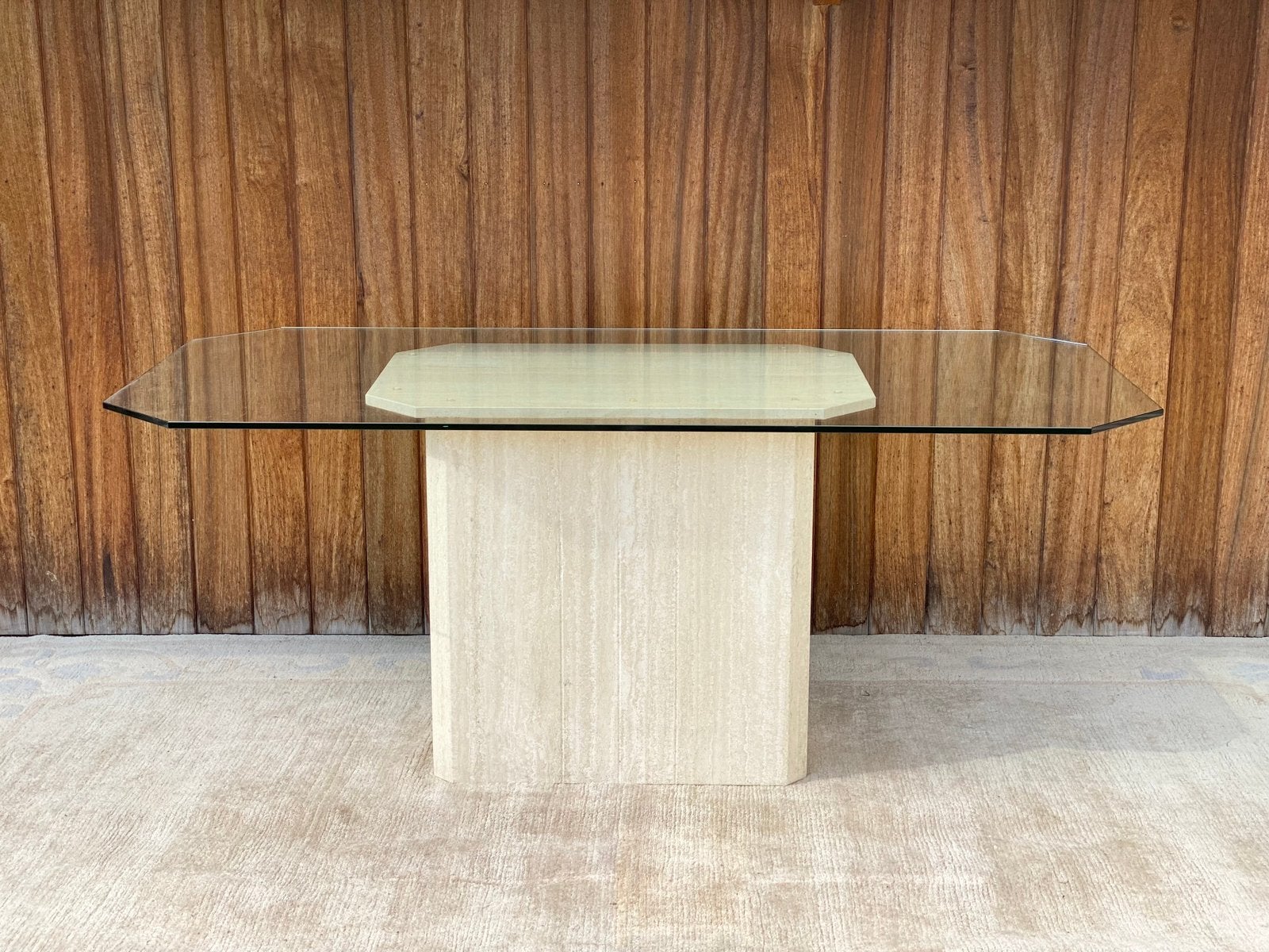 Vintage travertin eettafel, Ophalen