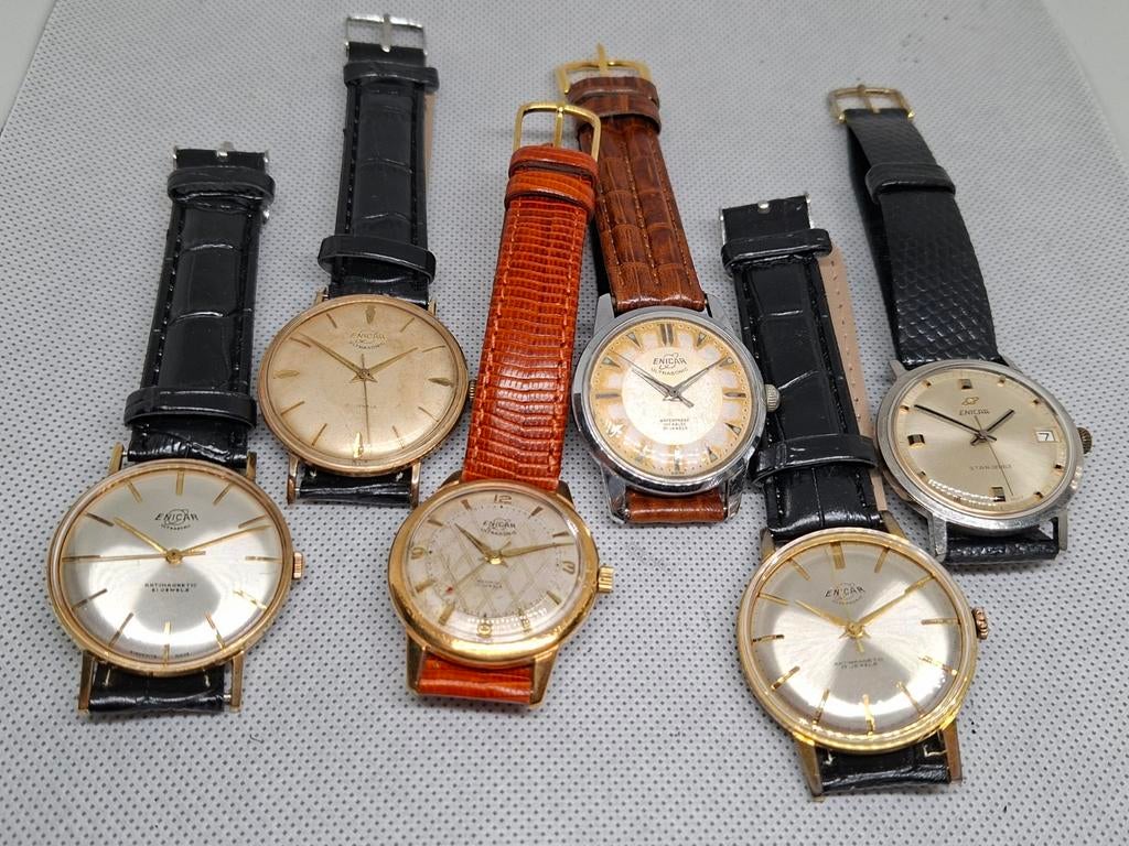 Lot de montres pour hommes Enicar, Montre-bracelet, Autres marques, Cuir, Envoi