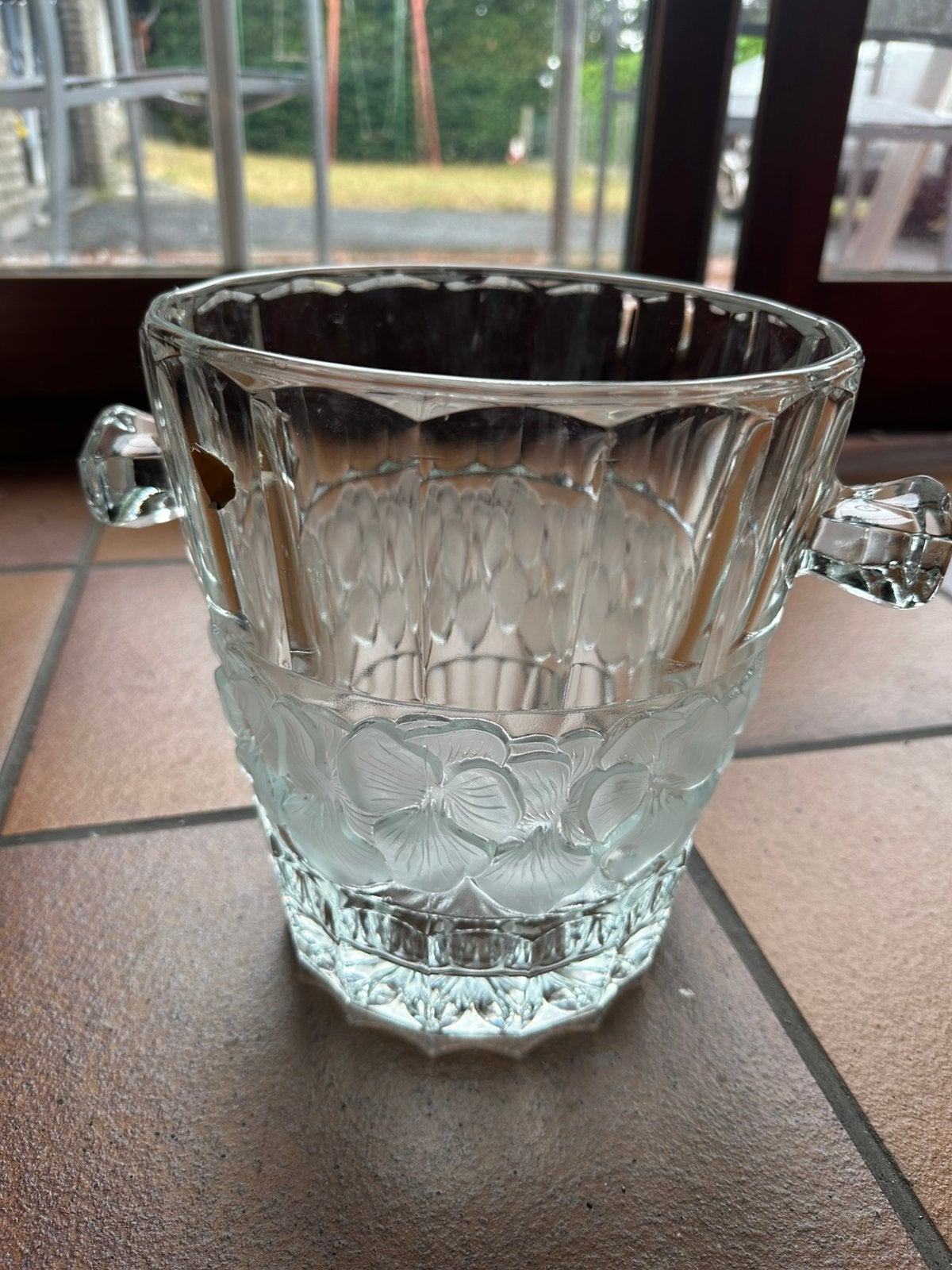 Vintage Bohemia kristallen ijsemmer, Ophalen, Zo goed als nieuw, Overige materialen