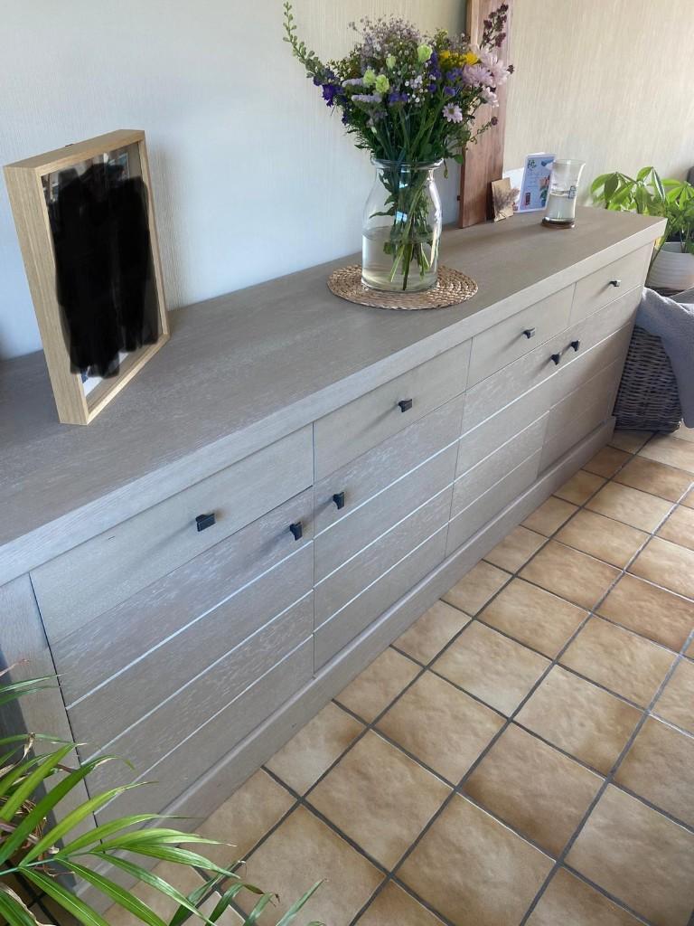 Eetkamer set + kastje te koop, Huis en Inrichting, Ophalen, Gebruikt, Landelijk, 4 tot 6 stoelen
