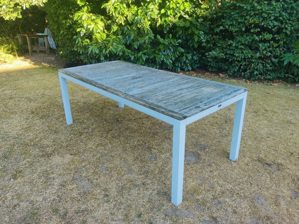 Tuintafel 200 x 90, Tuin en Terras, Tuintafels, Ophalen, Gebruikt, Rechthoekig, Aluminium