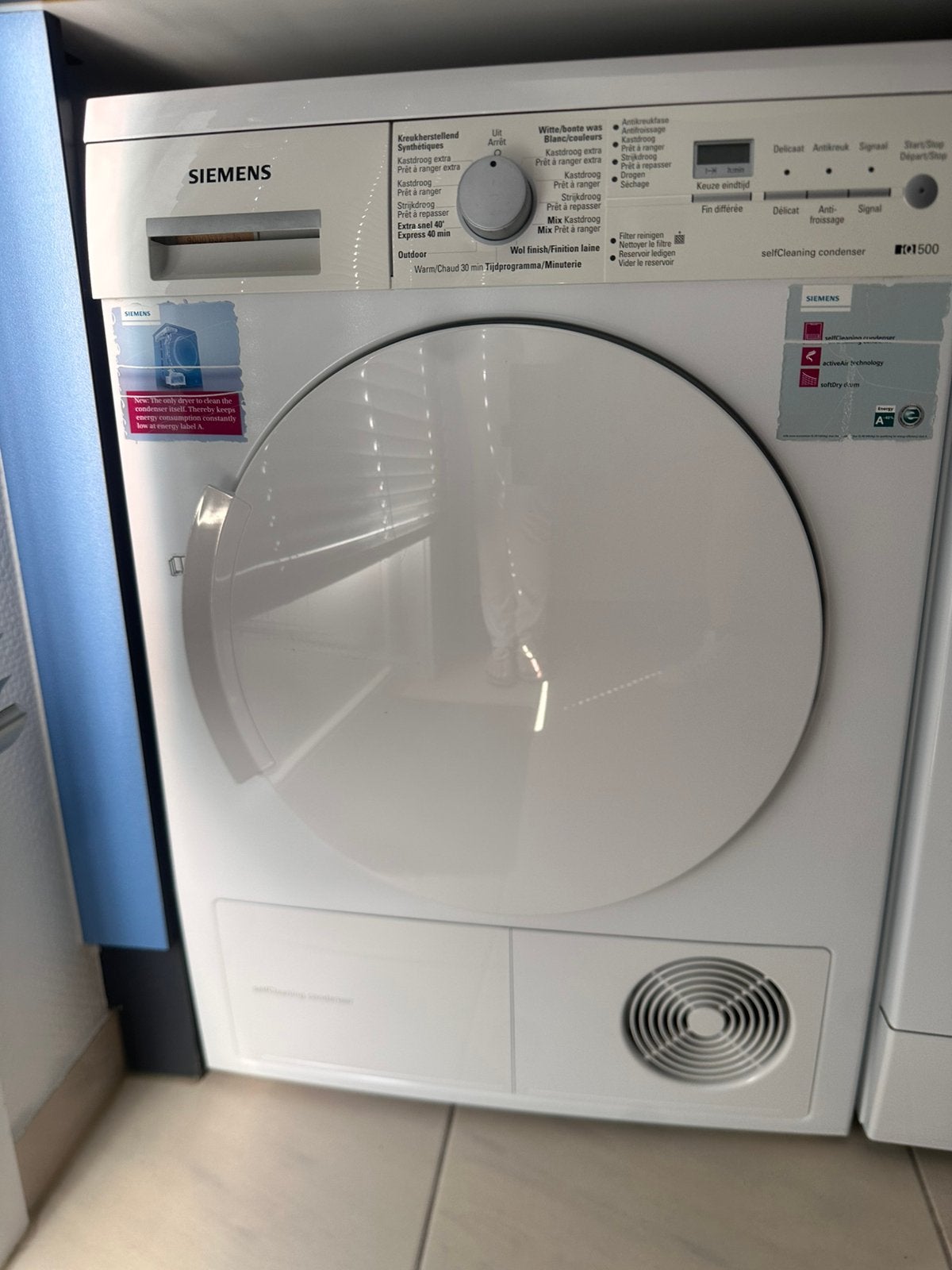 Siemens Type iQ500 droogkast, Elektronische apparatuur, Ophalen, 6 tot 8 kg, Zo goed als nieuw, 85 tot 90 cm