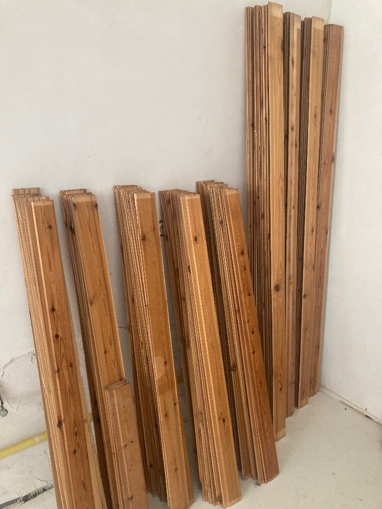 Houten planchetten voor wand of plafond, Ophalen, Gebruikt