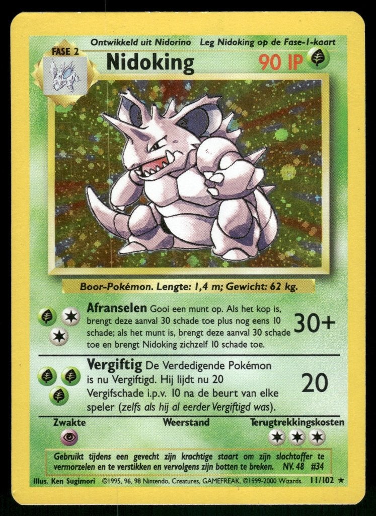 Nidoking 11/102 - Base (NL) (EX), Envoi, Utilisé