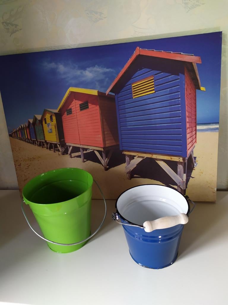 Vintage ijzeren emmers, Antiek en Kunst, Antiek | Email, Ophalen of Verzenden